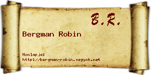 Bergman Robin névjegykártya